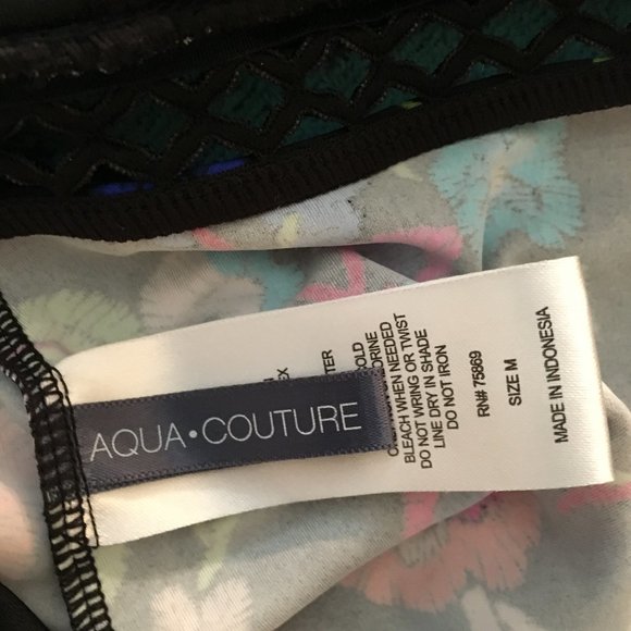 🌞 NWT Black Floral Tankini w/Open Weave Trim - Picture 6 of 8